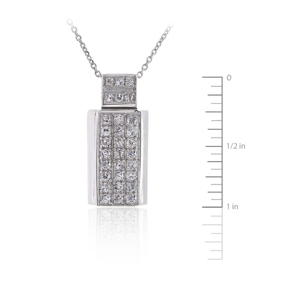 0.75 Ct. tw. Cubic Zirconia Pendant With Chain 14K Gold - Picture 3 of 5